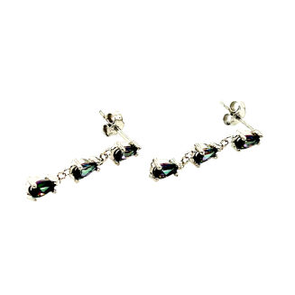 Kolczyki wiszące łezki z topazem mistic - 2