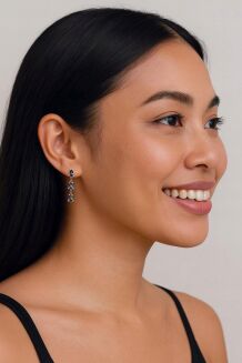 Kolczyki wiszące łezki z topazem mistic - 3