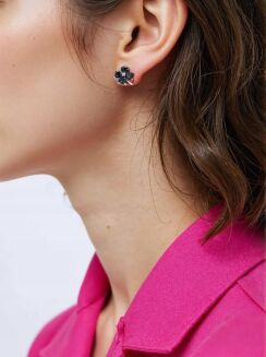 Kolczyki koniczynki z topazem mistic - 3