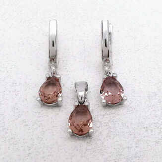 Komplet z sultanitem w formie łezki - 2