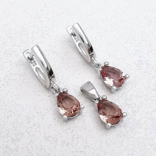 Komplet z sultanitem w formie łezki