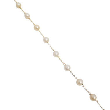 Złota bransoletka z naturalnymi perłami