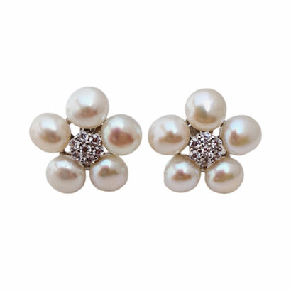 Kolczyki perłowe kwiatki