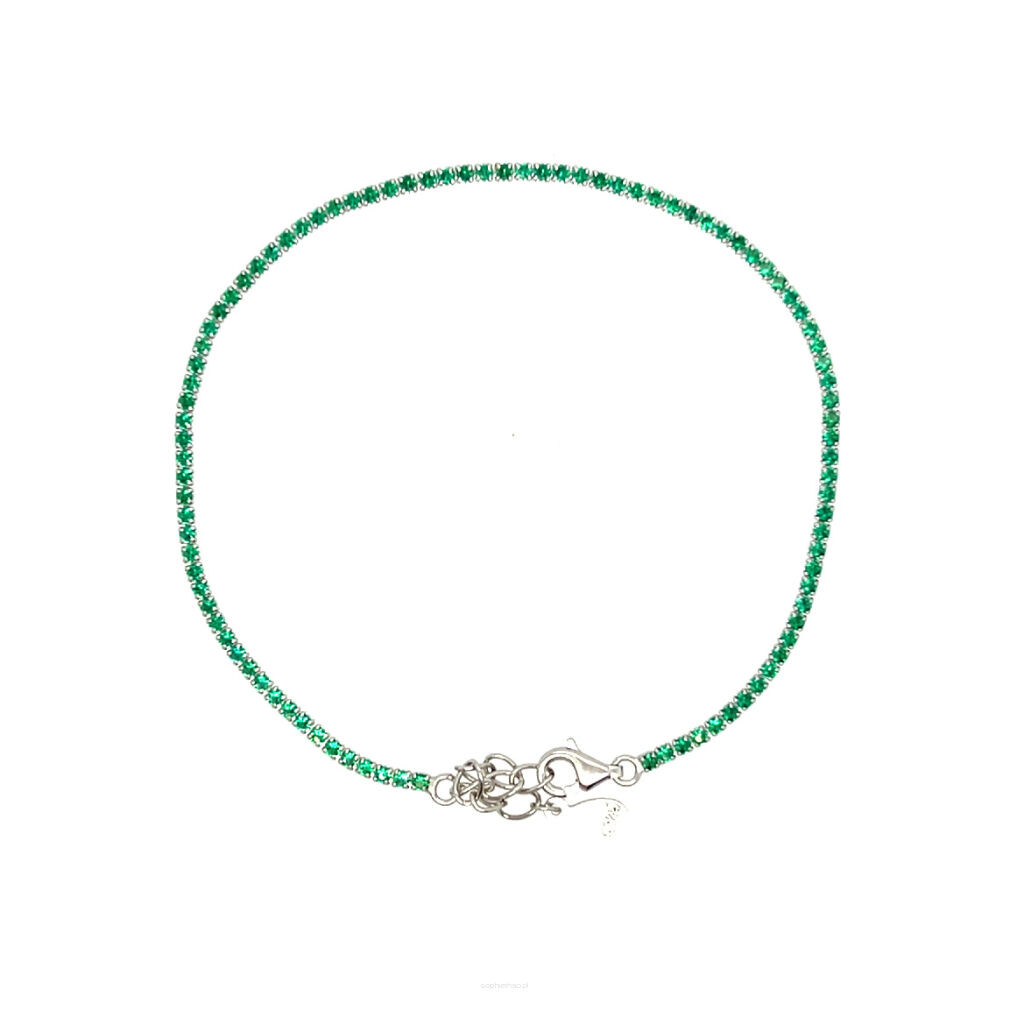 Delikatna bransoletka ''tenisówka'' w kolorze zieleni