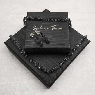 Srebrna bransoletka z czarnych cyrkonii - 3