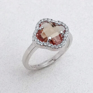 Pierścionek regulowany koniczynka z sułtanitem - 2