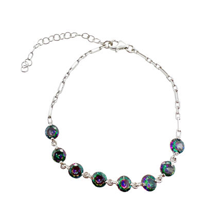 Srebrna bransoletka z okrągłymi elementami z topazem