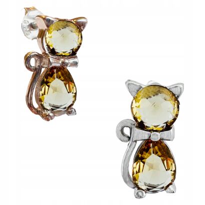 Srebrne kolczyki z sułtanitem sztyfty srebro925 PREZENT DLA NIEJ