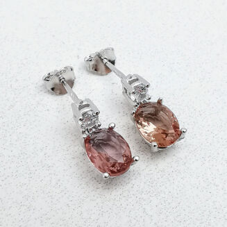 Wiszące owalne kolczyki z sułtanitem - 3