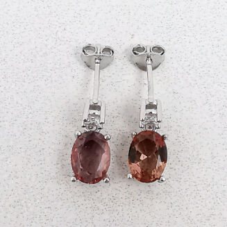 Wiszące owalne kolczyki z sułtanitem - 4