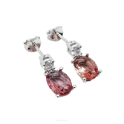 Wiszące owalne kolczyki z sułtanitem