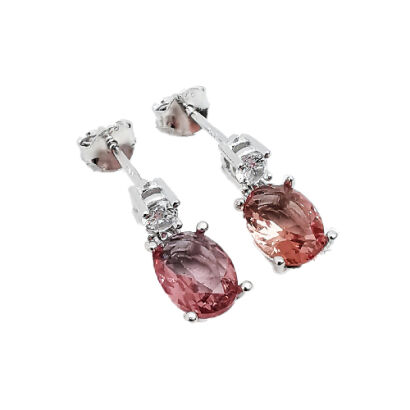 Wiszące owalne kolczyki z sułtanitem