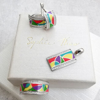 Prostokątny komplet z emalią - 6