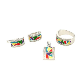 Prostokątny komplet z emalią - 5