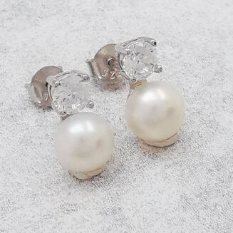 Kolczyki z piękną perłami i cyrkoniami - 2