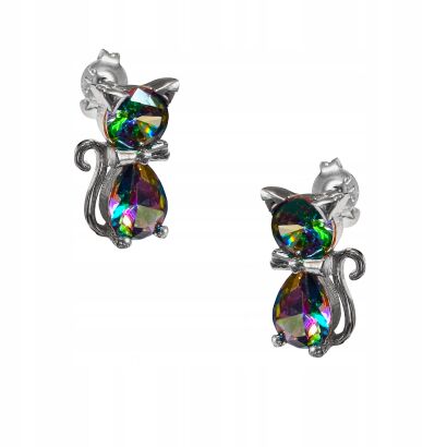 Srebrne kolczyki z topazem mistic Srebro925