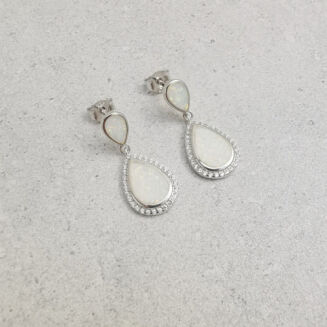 Kolczyki łezki z opalem - 2